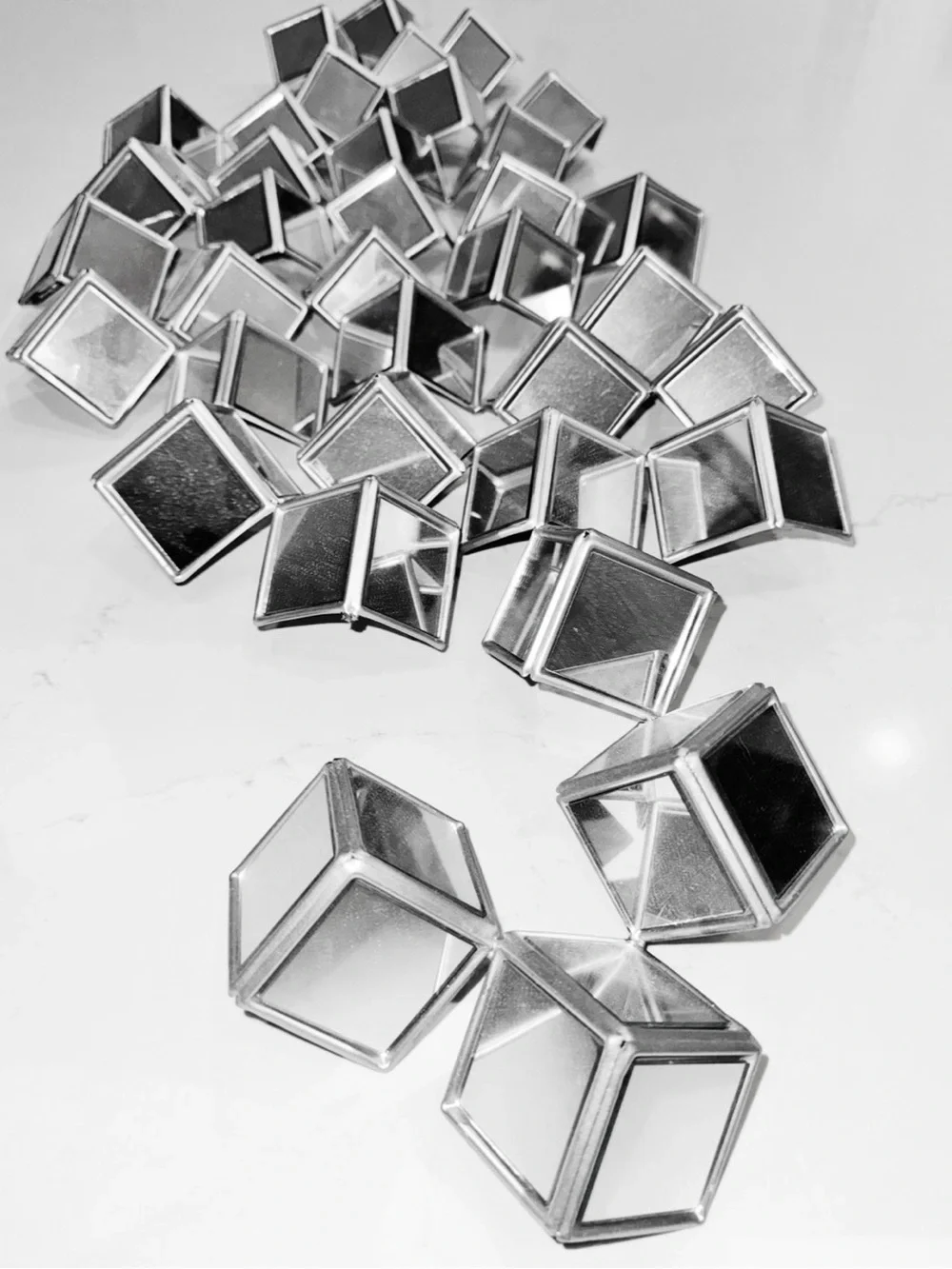 Geometric Mirrored Cube wall mirror modern abstract home decor